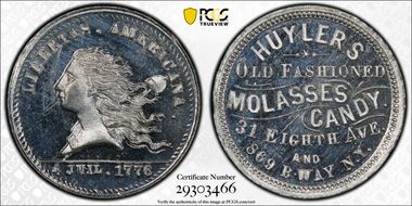 (1876) Token NY-NY 760 White Metal Huyler's MS65