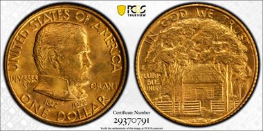 1922 G$1 Grant, No Star MS65