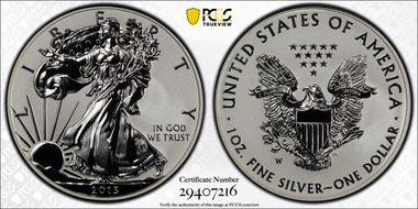 2013-W $1 Reverse Proof West Point Mint Set First Strike PR70