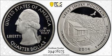 2014-S 25C Great Smoky Mtns-Silver First Strike PR70DCAM