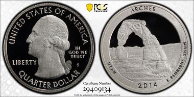 2014-S 25C Arches NP-Silver First Strike PR70DCAM