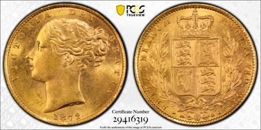 1872 Sov S-3853B Shield No Die # MS64