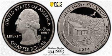 2014-S 25C Great Smoky Mtns NP First Strike PR70DCAM