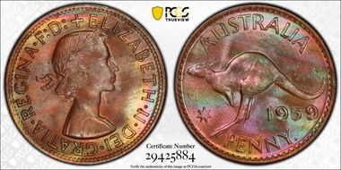 1959 Y. (p) 1D MS65RB