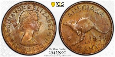 1958 Y. (p) 1D MS65RB