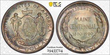 1920 50C Maine MS66+