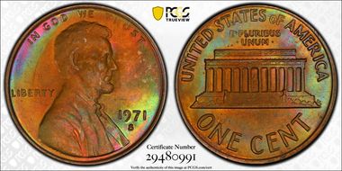 1971-S 1C MS65BN