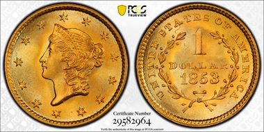 1853 G$1 MS69