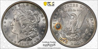1887 $1 VAM 12, Alligator Eye MS64