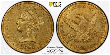 1844 $10 AU55