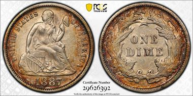 1887 10C AU55