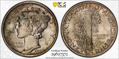 1945-S 10C Inverted S, FS-504 MS66FB