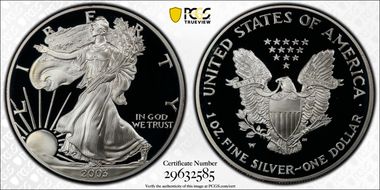 2003-W $1 Silver Eagle PR70DCAM