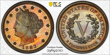 1883 5C No CENTS PR67