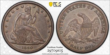 1840 (O) 50C WB-12 Rev of 1838 VF35