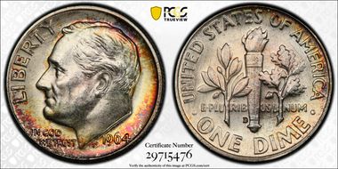 1964-D 10C MS66