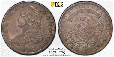 1832 50C Small Letters AU58