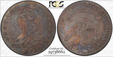 1807 50C Bearded Goddess, O-111b VF25