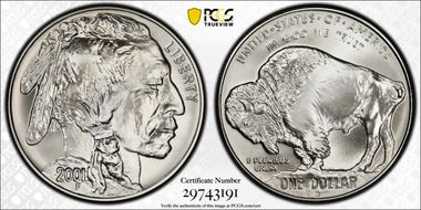 2001-D $1 Buffalo MS70