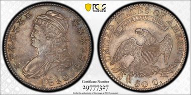 1820/19 50C Overton 101a Square Base 2 MS62