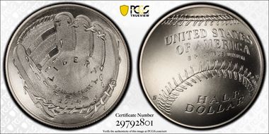 2014-D 50C Baseball Hall of Fame First Strike MS70