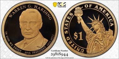 2014-S $1 Warren G. Harding With Signature PR70DCAM
