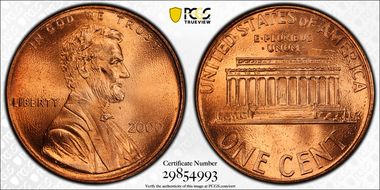 2000 1C "Cheerios" Cent MS67+ RD