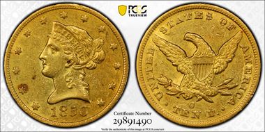 1850-O $10 AU53