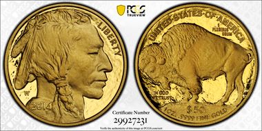 2014-W $50 American Buffalo .9999 Fine Gold First Strike PR70DCAM