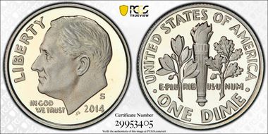 2014-S 10C Silver PR70DCAM