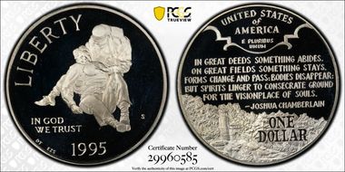 1995-S $1 Civil War PR70DCAM