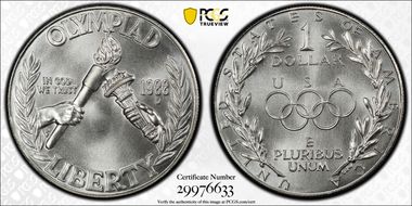 1988-D $1 Olympic MS70