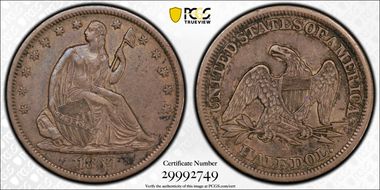 1864-S 50C WB-1, Large S XF45