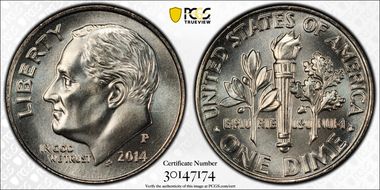 2014-P 10C MS68FB