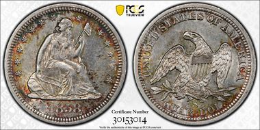 1858-S 25C AU53