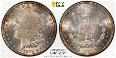 1878 7TF $1 Reverse of 1879 MS63