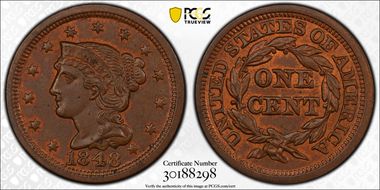 1848 1C Newcomb 27 MS65BN
