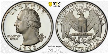 1992-S 25C Silver PR70DCAM