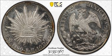 1860-Mo FH 8 R Mo46 MS64+ PL