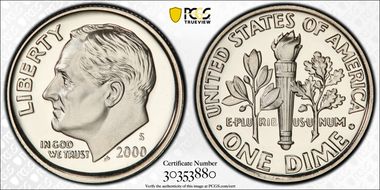 2000-S 10C PR70DCAM