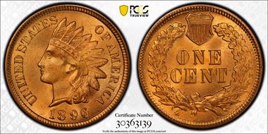 1896 1C MS66+ RD