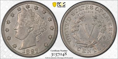 1887 5C AU58