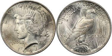 1924 $1 VAM 1H, Extra Hair MS64