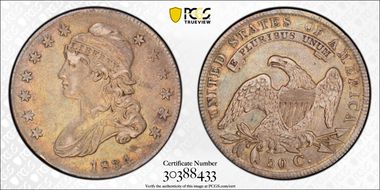 1834 50C Small Date, Small Letters XF45