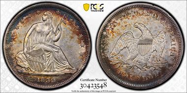 1839 50C WB-4, No Drapery AU53