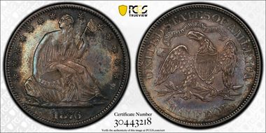 1876 50C WB-101, Type I Reverse AU58