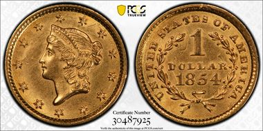 1854 G$1 Type 1 MS62
