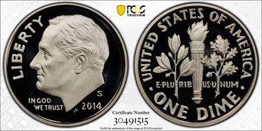 2014-S 10C Silver PR70DCAM