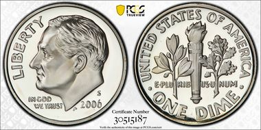 2006-S 10C Silver PR70DCAM