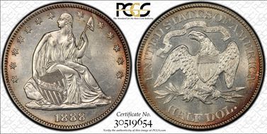 1888 50C AU58